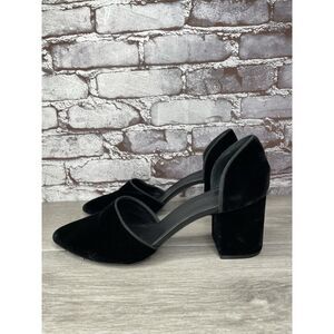 JENNI KAYNE Black Velvet D’ Orsay Block Heel Pointed Shoes Women Sz 39.5EU/9M US